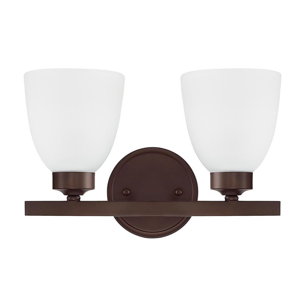 Capital Lighting Jameson 13'' W X 8.5'' H X 7.5'' E 2-light Soft White Glass Vanity In Bronze