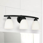Capital Lighting 114331MB-333 Matte Black 21'' W X 8.5'' H X 7.5'' E 3-light Soft White Glass Vanity In Matte Black Image 2