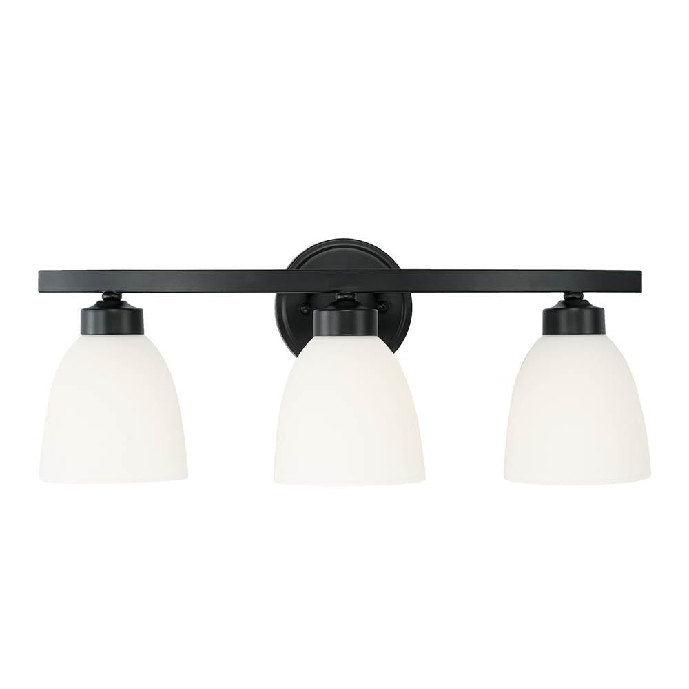 Capital Lighting Jameson 21'' W X 8.5'' H X 7.5'' E 3-light Soft White Glass Vanity In Brushed Nickel