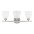 Capital Lighting Jameson 21'' W X 8.5'' H X 7.5'' E 3-light Soft White Glass Vanity In Brushed Nickel
