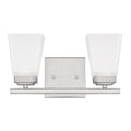 Capital Lighting Baxley 13'' W X 7'' H X 7'' E 2-light Vanity In Brushed Nickel With Soft White Glass Shade