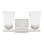 Capital Lighting Baxley 13'' W X 7'' H X 7'' E 2-light Vanity In Brushed Nickel With Soft White Glass Shade