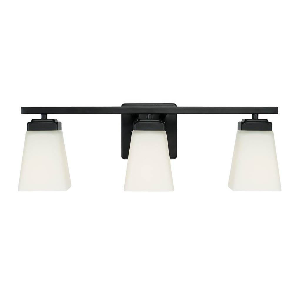 Capital Lighting Baxley 22'' W X 7'' H X 7'' E 3-light Vanity In Brushed Nickel With Soft White Glass Shade
