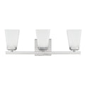 Capital Lighting Baxley 22'' W X 7'' H X 7'' E 3-light Vanity In Brushed Nickel With Soft White Glass Shade