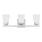 Capital Lighting Baxley 22'' W X 7'' H X 7'' E 3-light Vanity In Brushed Nickel With Soft White Glass Shade