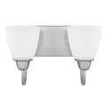 Capital Lighting Trenton 13'' W X 8.5'' H X 8'' E 2-light Vanity In Brushed Nickel Acid Washed Glass