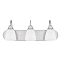 Capital Lighting Trenton 24'' W X 8.5'' H X 8'' E 3-light Acid Washed Glass Vanity In Brushed Nickel