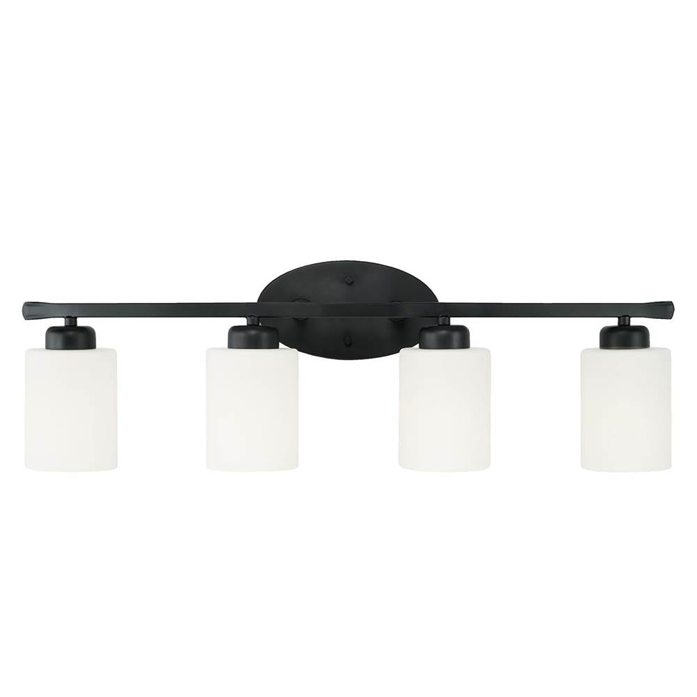 Capital Lighting Dixon 28.5'' W X 9'' H X 7'' E 4-light Soft White Glass Vanity In Brushed Nickel