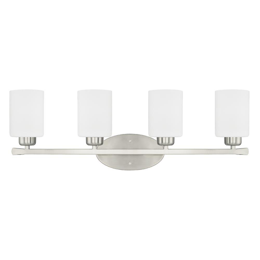 Capital Lighting Dixon 28.5'' W X 9'' H X 7'' E 4-light Soft White Glass Vanity In Brushed Nickel