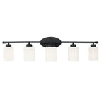 Capital Lighting Dixon 37'' W X 9'' H X 8'' E 5-light Soft White Glass Vanity In Brushed Nickel