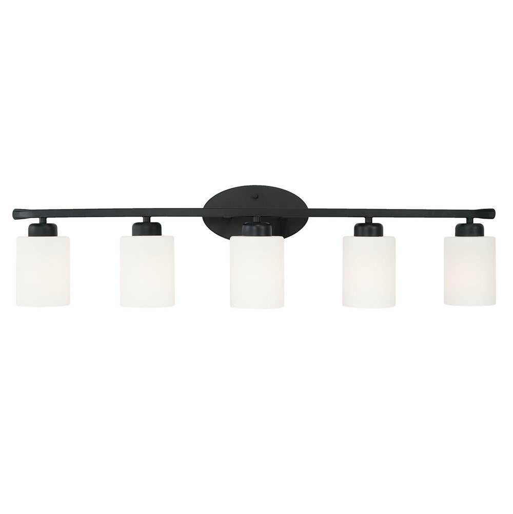 Capital Lighting Dixon 37'' W X 9'' H X 8'' E 5-light Soft White Glass Vanity In Brushed Nickel