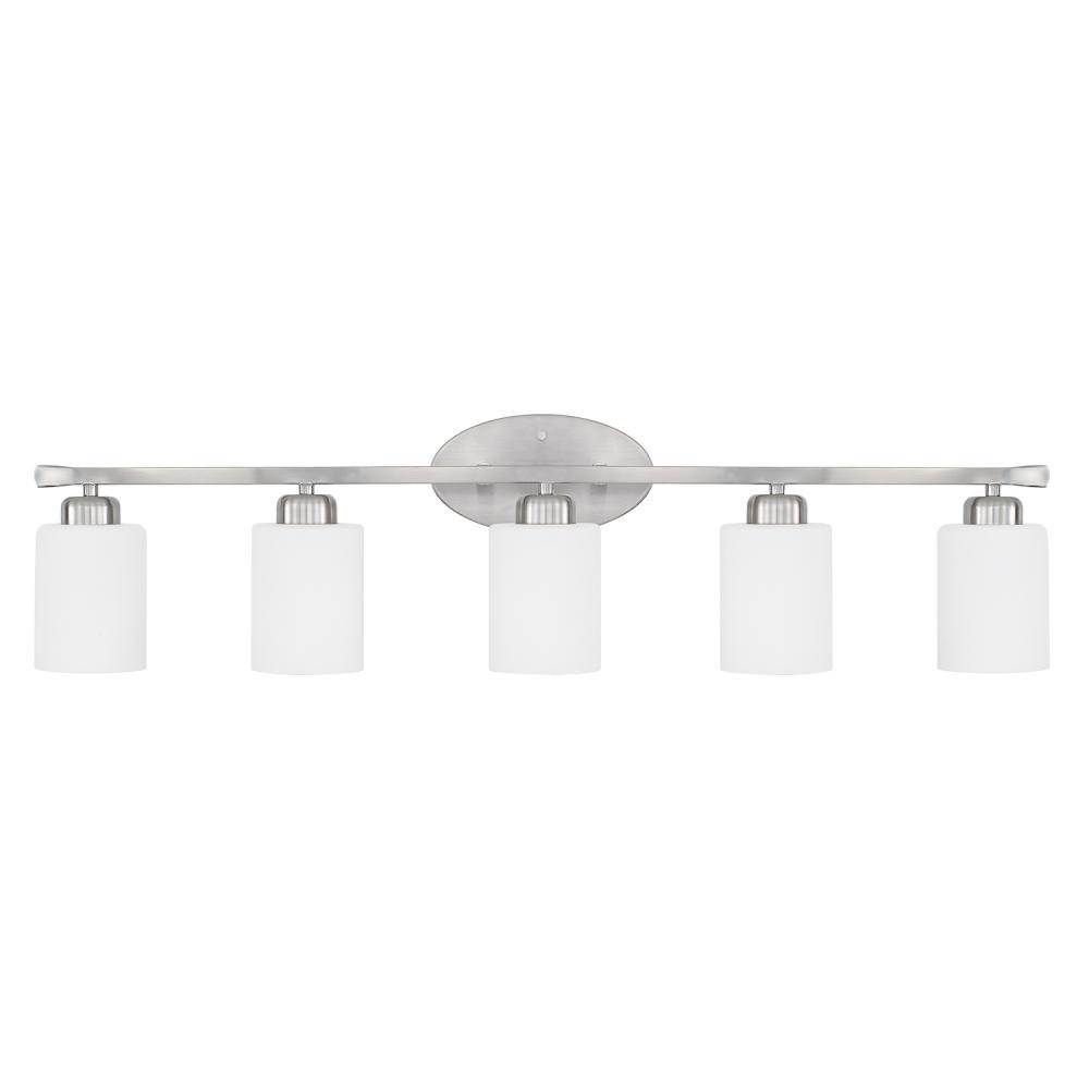 Capital Lighting Dixon 37'' W X 9'' H X 8'' E 5-light Soft White Glass Vanity In Brushed Nickel