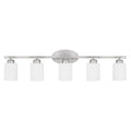 Capital Lighting Dixon 37'' W X 9'' H X 8'' E 5-light Soft White Glass Vanity In Brushed Nickel