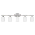Capital Lighting Dixon 37'' W X 9'' H X 8'' E 5-light Soft White Glass Vanity In Brushed Nickel