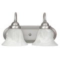 Capital Lighting Arthur 14'' W X 8'' H X 8'' E 2-light Vanity In Matte Nickel With White Faux Alabaster Glass Shades