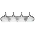 Capital Lighting Arthur 30'' W X 8'' H X 8'' E 4-light Vanity In Matte Nickel With White Faux Alabaster Glass Shades