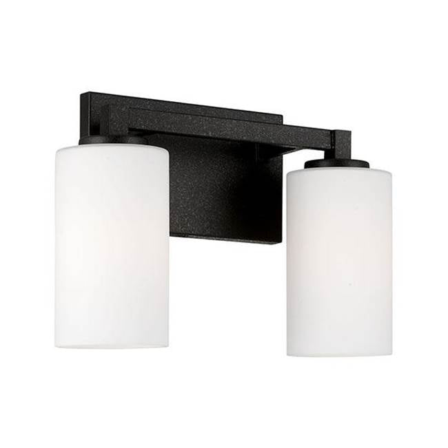 Capital Lighting 119821BI-545 Black Iron 13.25''w X 9.5''h 2-light Vanity In Black Iron With Soft White Glass Image 1