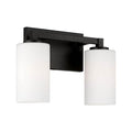 Capital Lighting 119821BI-545 Black Iron 13.25''w X 9.5''h 2-light Vanity In Black Iron With Soft White Glass Image 1