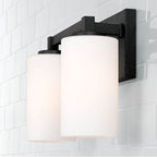 Capital Lighting Ravenwood 13.25''w X 9.5''h 2-light Vanity In Black Iron With Soft White Glass