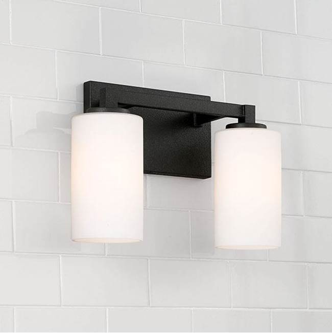 Capital Lighting 119821BI-545 Black Iron 13.25''w X 9.5''h 2-light Vanity In Black Iron With Soft White Glass Image 3