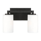 Capital Lighting 119821BI-545 Black Iron 13.25''w X 9.5''h 2-light Vanity In Black Iron With Soft White Glass Image 2
