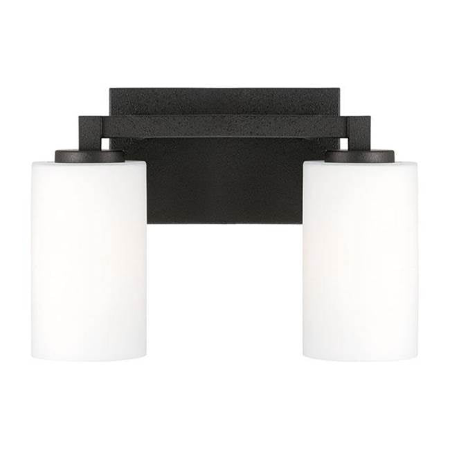 Capital Lighting 119821BI-545 Black Iron 13.25''w X 9.5''h 2-light Vanity In Black Iron With Soft White Glass Image 2
