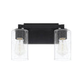 Capital Lighting Ravenwood 13'' W X 9.5'' H X 5.5'' E 2-light Clear Seeded Glass Vanity In Black Iron