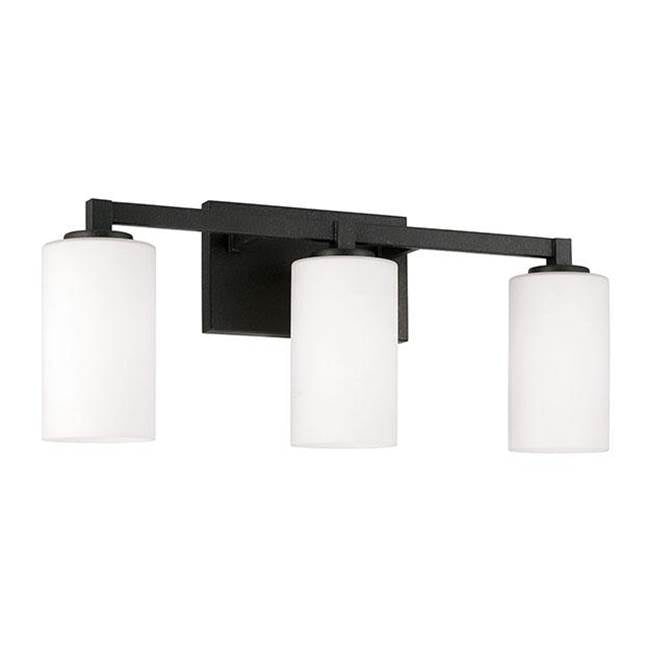 Capital Lighting 119831BI-545 Black Iron 23''w X 9.5''h 3-light Vanity In Black Iron With Soft White Glass Image 1