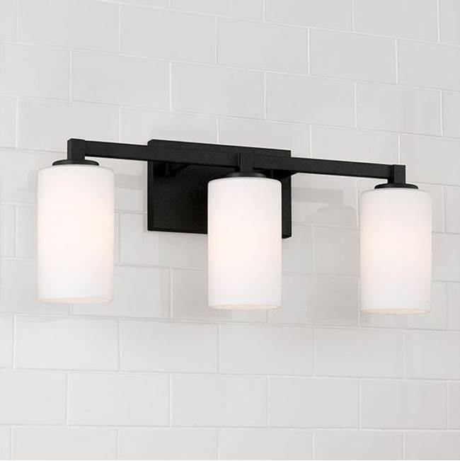 Capital Lighting 119831BI-545 Black Iron 23''w X 9.5''h 3-light Vanity In Black Iron With Soft White Glass Image 3