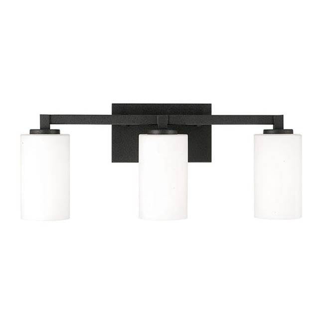 Capital Lighting 119831BI-545 Black Iron 23''w X 9.5''h 3-light Vanity In Black Iron With Soft White Glass Image 2