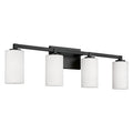 Capital Lighting 119841BI-545 Black Iron 32.75''w X 9.5''h 4-light Vanity In Black Iron With Soft White Glass Image 1