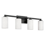 Capital Lighting 119841BI-545 Black Iron 32.75''w X 9.5''h 4-light Vanity In Black Iron With Soft White Glass Image 1