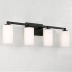 Capital Lighting 119841BI-545 Black Iron 32.75''w X 9.5''h 4-light Vanity In Black Iron With Soft White Glass Image 3