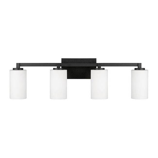 Capital Lighting 119841BI-545 Black Iron 32.75''w X 9.5''h 4-light Vanity In Black Iron With Soft White Glass Image 2