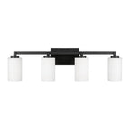Capital Lighting 119841BI-545 Black Iron 32.75''w X 9.5''h 4-light Vanity In Black Iron With Soft White Glass Image 2