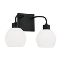 Capital Lighting 120021MB-540 Matte Black 15''w X 9.75''h 2-light Vanity In Matte Black With Soft White Glass Globes Image 1