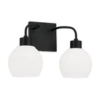 Capital Lighting 120021MB-540 Matte Black 15''w X 9.75''h 2-light Vanity In Matte Black With Soft White Glass Globes Image 1