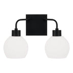 Capital Lighting 120021MB-540 Matte Black 15''w X 9.75''h 2-light Vanity In Matte Black With Soft White Glass Globes Image 3