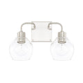 Capital Lighting Tanner 15'' W X 10'' H X 7'' E 2-light Clear Glass Vanity In Brushed Nickel