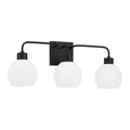 Capital Lighting 120031MB-540 Matte Black 24.5''w X 9.75''h 3-light Vanity In Matte Black With Soft White Glass Globes Image 1
