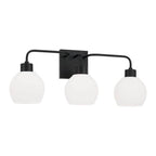 Capital Lighting 120031MB-540 Matte Black 24.5''w X 9.75''h 3-light Vanity In Matte Black With Soft White Glass Globes Image 1