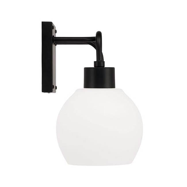 Capital Lighting 120031MB-540 Matte Black 24.5''w X 9.75''h 3-light Vanity In Matte Black With Soft White Glass Globes Image 2