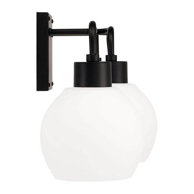 Capital Lighting 120041MB-540 Matte Black 34''w X 9.75''h 4-light Vanity In Matte Black With Soft White Glass Globes Image 2