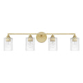 Capital Lighting Milan 33'' W X 9'' H X 6'' E 4-light Vanity In Gold Leaf With Crackled Ice Glass Shades