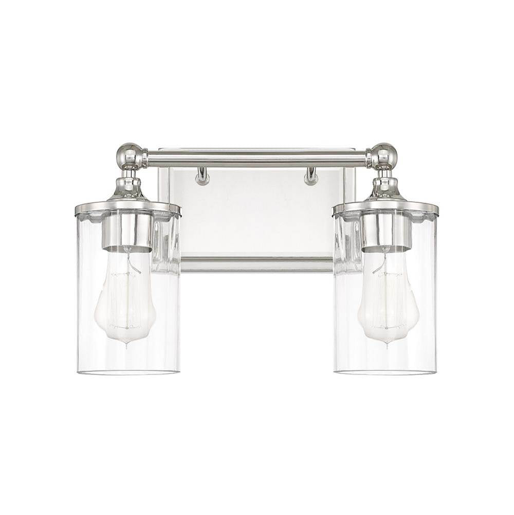 Capital Lighting Camden 14'' W X 9'' H X 6.5'' E 2-light Clear Beveled Glass Vanity In Polished Nickel