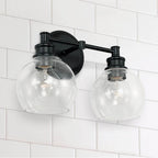Capital Lighting 121121MB-426 Matte Black 14.5'' W X 10'' H X 7'' E 2-light Clear Glass Vanity In Matte Black Image 2
