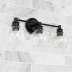Capital Lighting 121131MB-426 Matte Black 23.5'' W X 10'' H X 7'' E 3-light Clear Glass Vanity In Matte Black Image 2
