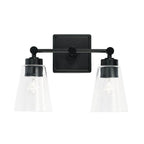 Capital Lighting Rory 14'' W X 10'' H X 7'' E 2-light Vanity In Aged Brass With Clear Cone Glass Shades