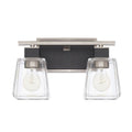Capital Lighting Tux 13.5'' W X 9'' H X 7'' E 2-light Clear Glass Vanity In Brushed Nickel And Matte Black