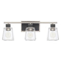 Capital Lighting Tux 23'' W X 9'' H X 7'' E 3-light Clear Glass Vanity In Brushed Nickel And Matte Black